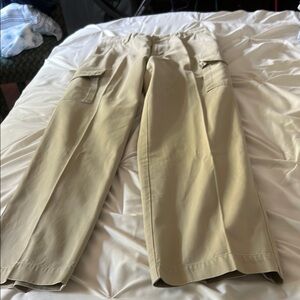 Nautica Tan Cargo Pants Relaxed Fit Cotton Blend